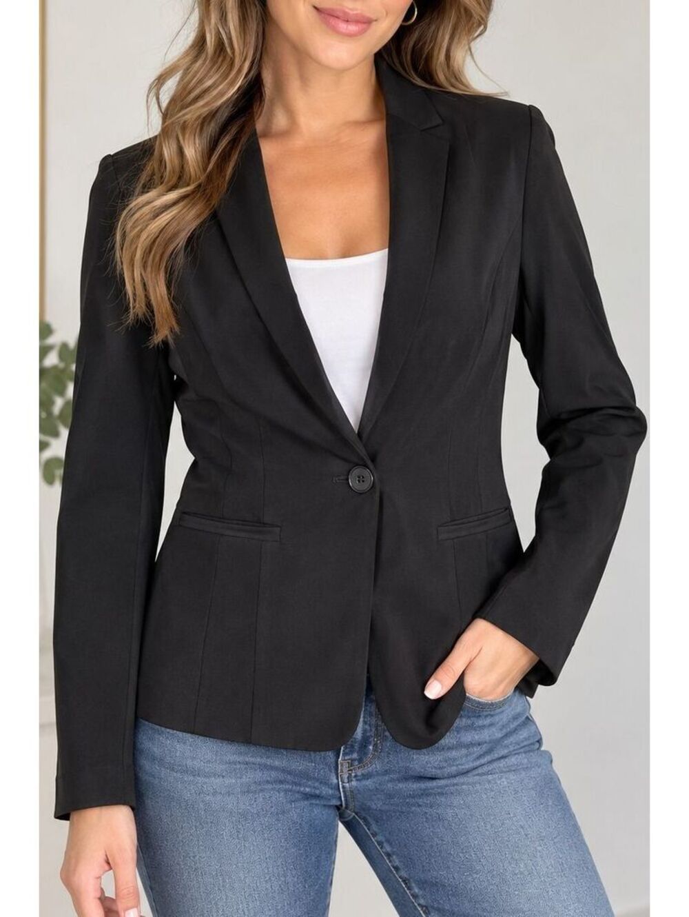 Ann Taylor Black Blazer Womens Size 6 Tailored Single Button Workwear